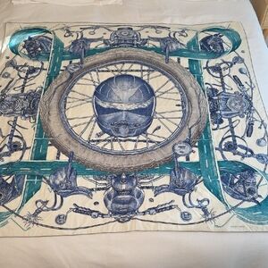 Hermes Route 24 Elias Kafouros 140, Mens Wool And Silk Scarf